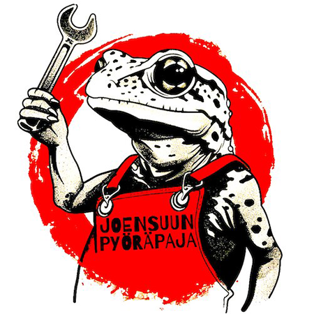Joensuun Pyöräpajan logo Kuva Joensuun Pyöräpajan logosta.
