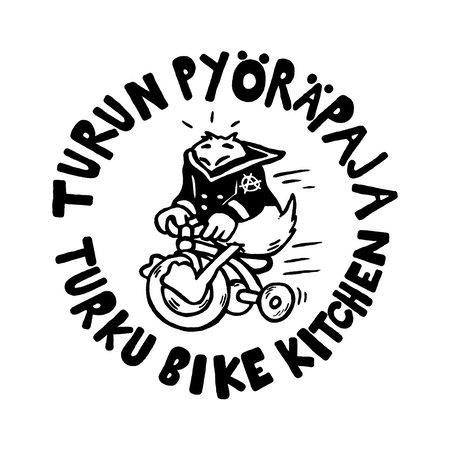Turun pyöräpajan logo Kuva Turun pyöräpajan logosta.